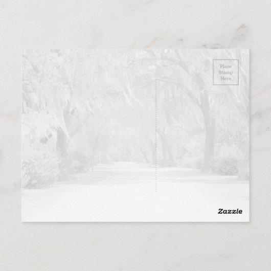 Bonaventure Friedhof, Savannah GA Postkarte (Rückseite)