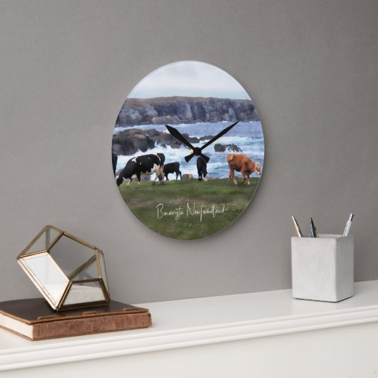Bonavista Neufundland Cattle Watc Große Wanduhr (Büro)