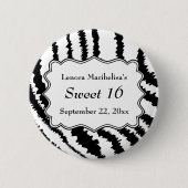 Bonbon16 Zebra-Druck-Muster Button (Vorderseite)