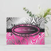Bonbon 16 311-C'est Luxueux | Pinkzebra-| Einladung (Stehend Vorderseite)