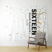 Bonbon 16 Geburtstag Foto-Standhintergrundfahne Wandteppich (Beispiel (Horizontal))