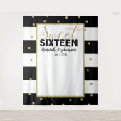 Bonbon 16 Geburtstag Foto-Standhintergrundfahne Wandteppich (Vorderseite)