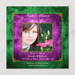 Bonbon 16 Geburtstags-Karneval-Party Einladung