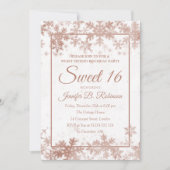 Bonbon 16 Geburtstags-Rosen-Goldweiße Einladung (Vorderseite)