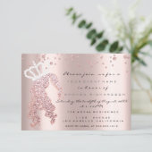 Bonbon-16. KronprinzeGlitzer Confetti-Rose Einladung (Stehend Vorderseite)