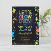 Bonbon 16 ließ uns glühen verrücktes einladung (Stehend Vorderseite)