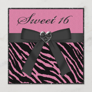 Bonbon 16 rosa u. schwarzer einladung