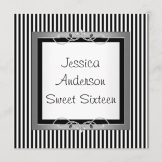 Bonbon 16 schwarzes u. weißes einladung
