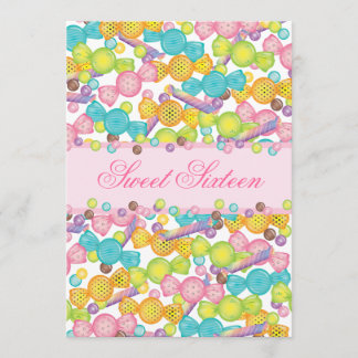Bonbon 16 sechzehn Süßigkeits-Sammlung in rosa Einladung