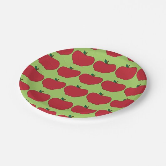 Bonbon als Äpfel Pappteller (Schrägansicht)