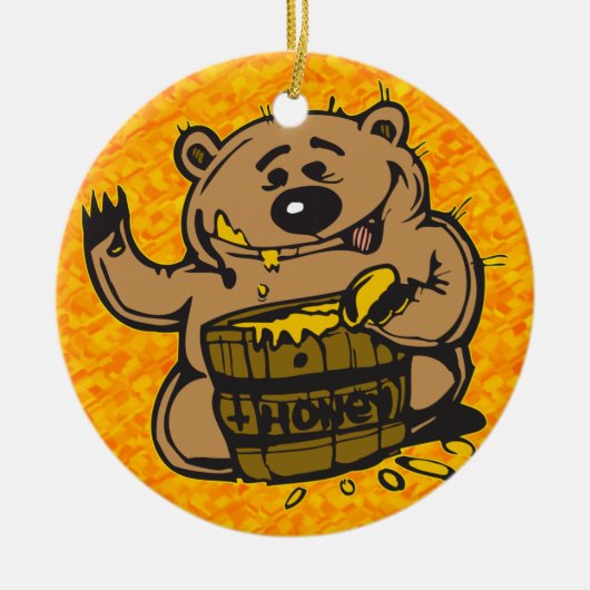 Bonbon als Honig Keramik Ornament (Vorne)