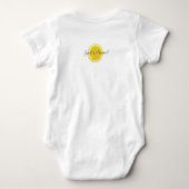 Bonbon als lustiger moderner Babybodysuit der Baby Strampler (Rückseite)