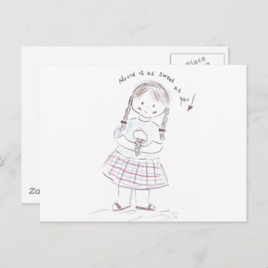 Bonbon als Sie Postkarte (Vorne/Hinten)