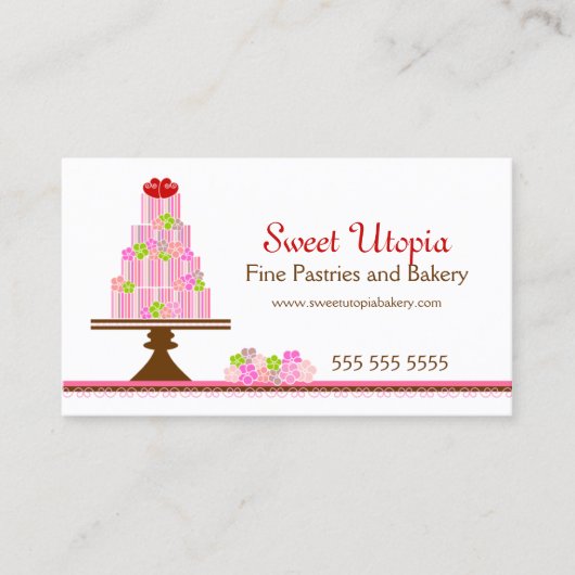 Bonbon backt Bäckerei zusammen Visitenkarte (Vorderseite)
