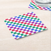 Bonbon-Diagonal-Karo-Muster Rechteckiger Pappuntersetzer (angewinkelt)