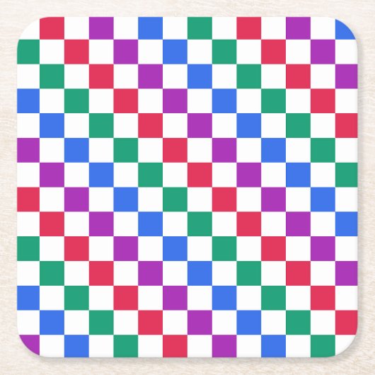 Bonbon-Diagonal-Karo-Muster Rechteckiger Pappuntersetzer (Vorderseite)