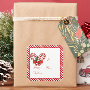 Bonbon-Geschenkanhänger Quadratischer Aufkleber