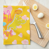 Bonbon mit Liebe-Dinosaurier-Herz-Muster Küchentuch (Viertel Falte)