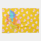 Bonbon mit Liebe-Dinosaurier-Herz-Muster Küchentuch (Horizontal)