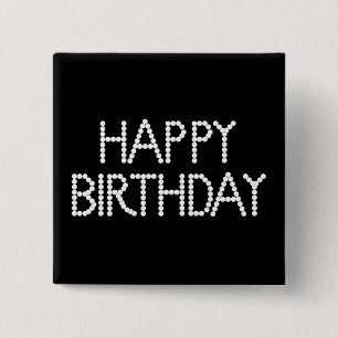 Bonbon-Party-alles- Gute zum Geburtstagschwarzer Button