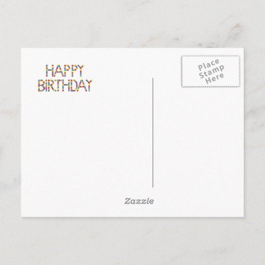 BonBon Party Rainbow Happy Birthday Postcard Einladungspostkarte (Rückseite)