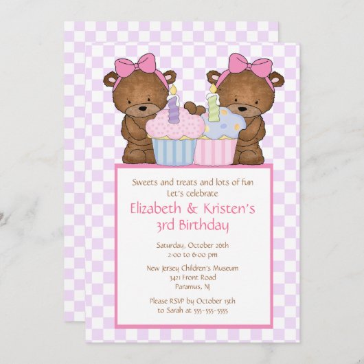 Bonbon trägt einladung (Vorne/Hinten)