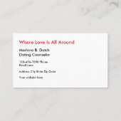 Bonbon verabredete Service Visitenkarte (Rückseite)