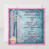 Bonbon wie Zuckerkuchen-Glitzer-Party lädt ein Einladung (Rückseite)