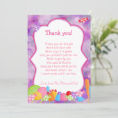 Bonbonbonbonbonbony Lila Pink Dankeskarte (Stehend Vorderseite)