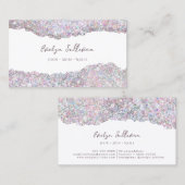 Bonbonfarben Glitzer auf weißer Visitenkarte (Vorne/Hinten)