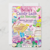 Bonbonland Sweetie Geburtstagsparty Einladung (Rückseite)