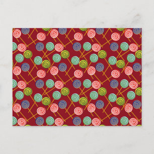 Bonbonmuster Lollenmuster Lollipop 10 Postkarte