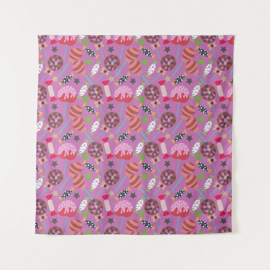 Bonbonmuster | Lollenmuster | Lollipop 19 Wandteppich (Vorderseite)