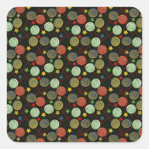 Bonbonmuster Lollenmuster Lollipop 28 Quadratischer Aufkleber