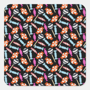 Bonbonmuster Lollenmuster Lollipop 37 Quadratischer Aufkleber