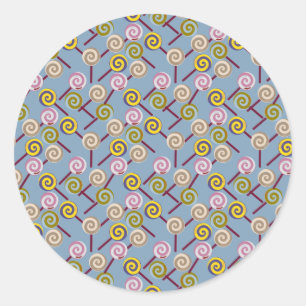Bonbonmuster Lollenmuster Lollipop 3 Runder Aufkleber