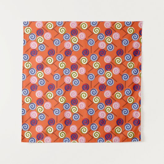 Bonbonmuster | Lollenmuster | Lollipop 42 Wandteppich (Vorderseite)