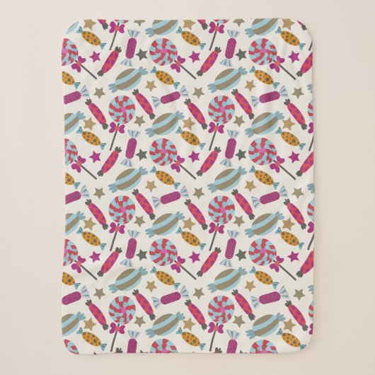 Bonbonmuster | Lollenmuster | Lollipop 45 Sherpadecke (Vorderseite)