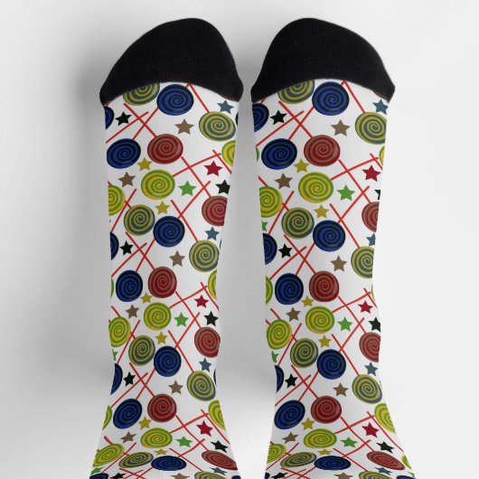 Bonbonmuster | Lollenmuster | Lollipop 48 Squa Socken (Oben)