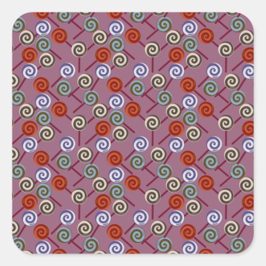Bonbonmuster | Lollenmuster | Lollipop 49 Quadratischer Aufkleber (Vorderseite)