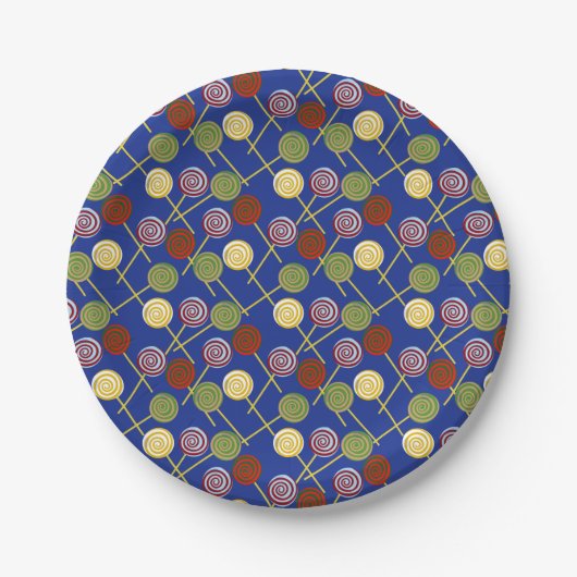 Bonbonmuster | Lollenmuster | Lollipop 4 Pappteller (Vorderseite)