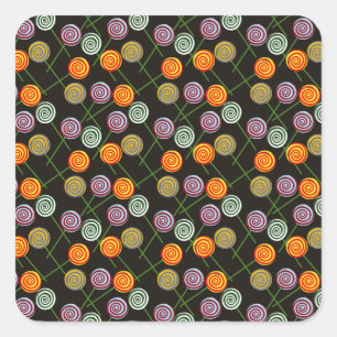 Bonbonmuster   Lollenmuster   Lollipop 52 Quadratischer Aufkleber