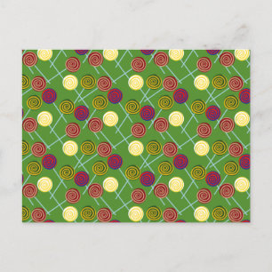 Bonbonmuster Lollenmuster Lollipop 58 Postkarte