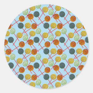 Bonbonmuster   Lollenmuster   Lollipop 5 Runder Aufkleber