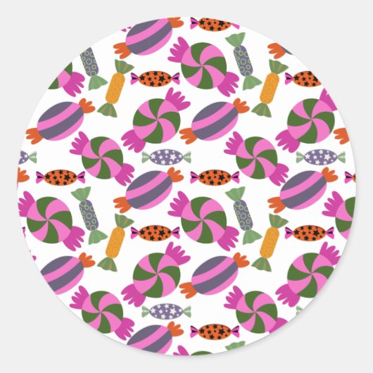 Bonbonmuster | Lollenmuster | Lollipop 6 Runder Aufkleber (Vorderseite)