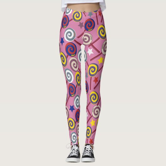 Bonbonmuster | Lollenmuster | Lollipop 7 Leggings (Vorderseite)