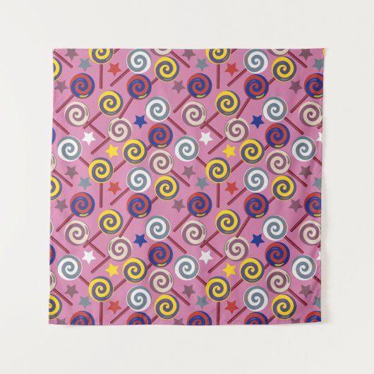 Bonbonmuster | Lollenmuster | Lollipop 7 Wandteppich (Vorderseite)