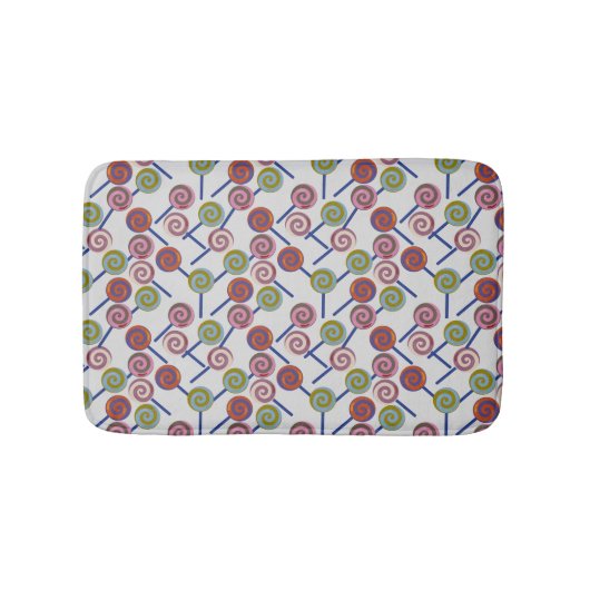 Bonbonmuster | Lollenmuster | Lollipop 8 Badematte (Vorderseite)