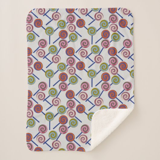 Bonbonmuster | Lollenmuster | Lollipop 8 Sherpadecke (Vorderseite)