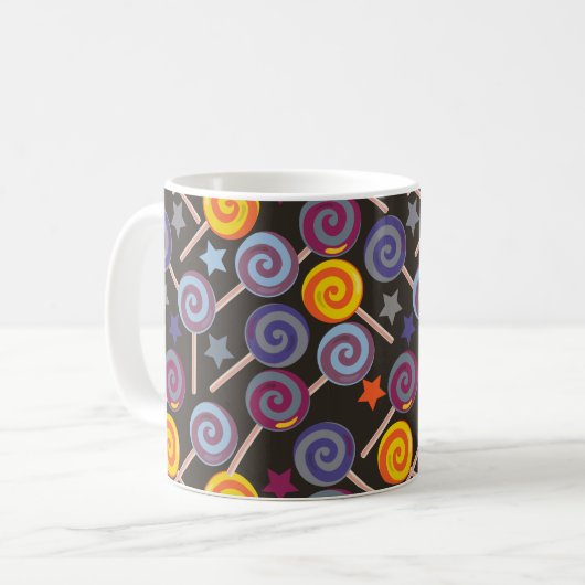 Bonbonmuster | Lollenmuster | Lollipop 9 Kaffeetasse (Vorderseite Links)
